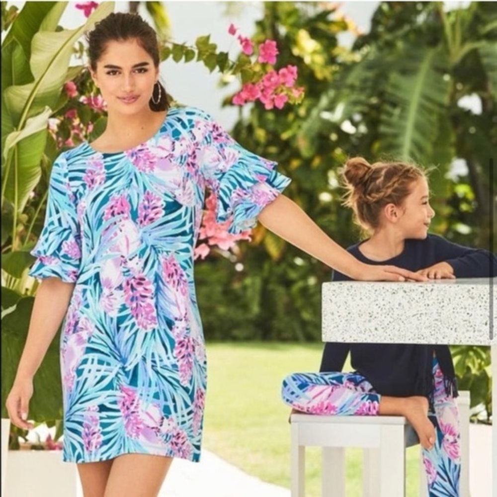 Lilly Pulitzer LULA Dress in Mr Peacock Blue Tweekhearta , EUC, Size M